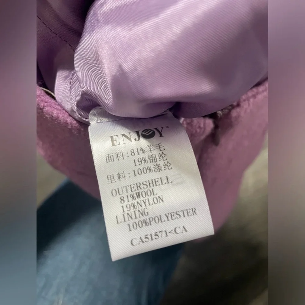 Vintage Wool Fluted Tulip Skirt Pockets Lavender Purple size Small - Picture 3 of 6